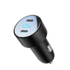 JOYROOM 70W Dual-Port PD Digital Display Car Charger-Black