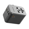 TravelMall 65W GaN PD 5 USB (3 USB A / 2 USBC ) High Performance Worldwide Travel Adaptor Black
