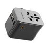 TravelMall 30W GaN PD 5 USB (3 USB C / 2 USBA A)  High Performance Worldwide Travel Adaptor Black