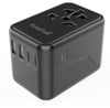 TravelMall 65W GaN PD 5 USB (3 USB A / 2 USBC ) High Performance Worldwide Travel Adaptor Black