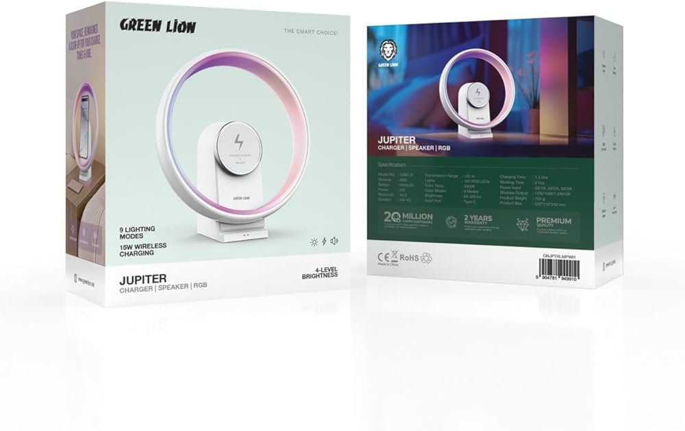 Green Lion Jupiter Bluetooth Speaker with Table Lamp