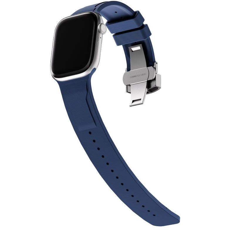 Blupebble Flexor Premium Fluoro Rubber Watch Band with Precision Steel Clasp for Apple Watch
