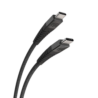 Scosche STRIKELINE HEAVY-DUTY USB-C TO USB-C BRAIDED CABLE 4FT - BLACK