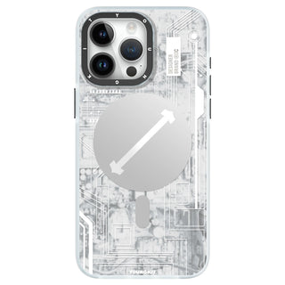 Youngkit Futuristic Circuit Magsafe iPhone 15Pro / 15Pro Max Case - White