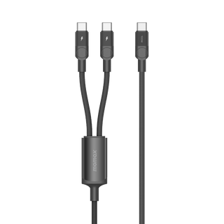 MOMAX MAG LINK 100W USB-C TO DUAL USB-C MAGNETIC CABLE 2M