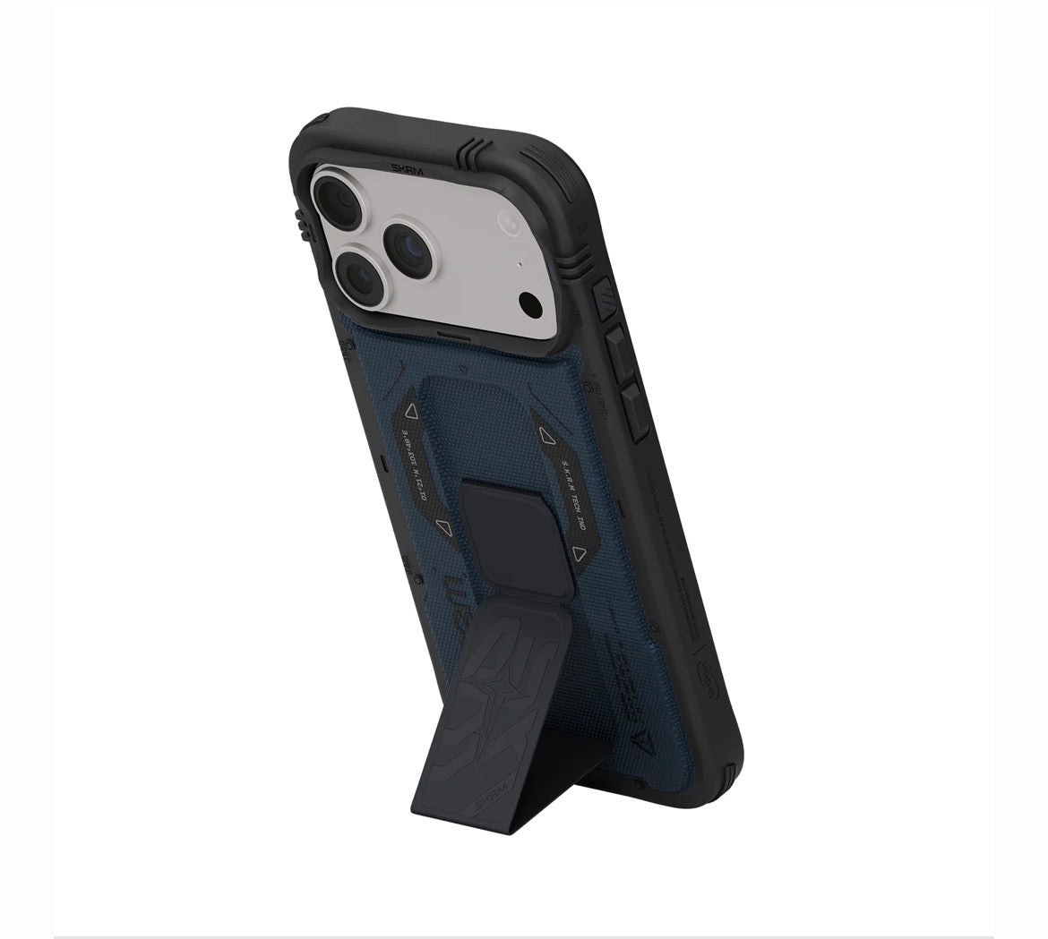 SKINARMA Phantom MagSafe Case with Grip Stand for iPhone 18 Pro – Blue