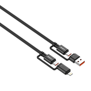 LDNIO LC16 65W 1.2Meter fast charging USB-C /Lighting to USB-A/USB-C Multiple data cable for mobile phone