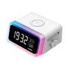 Remson Omni 15W Digital LED RGB Alarm Clock with Wireless Charger and Speaker - White