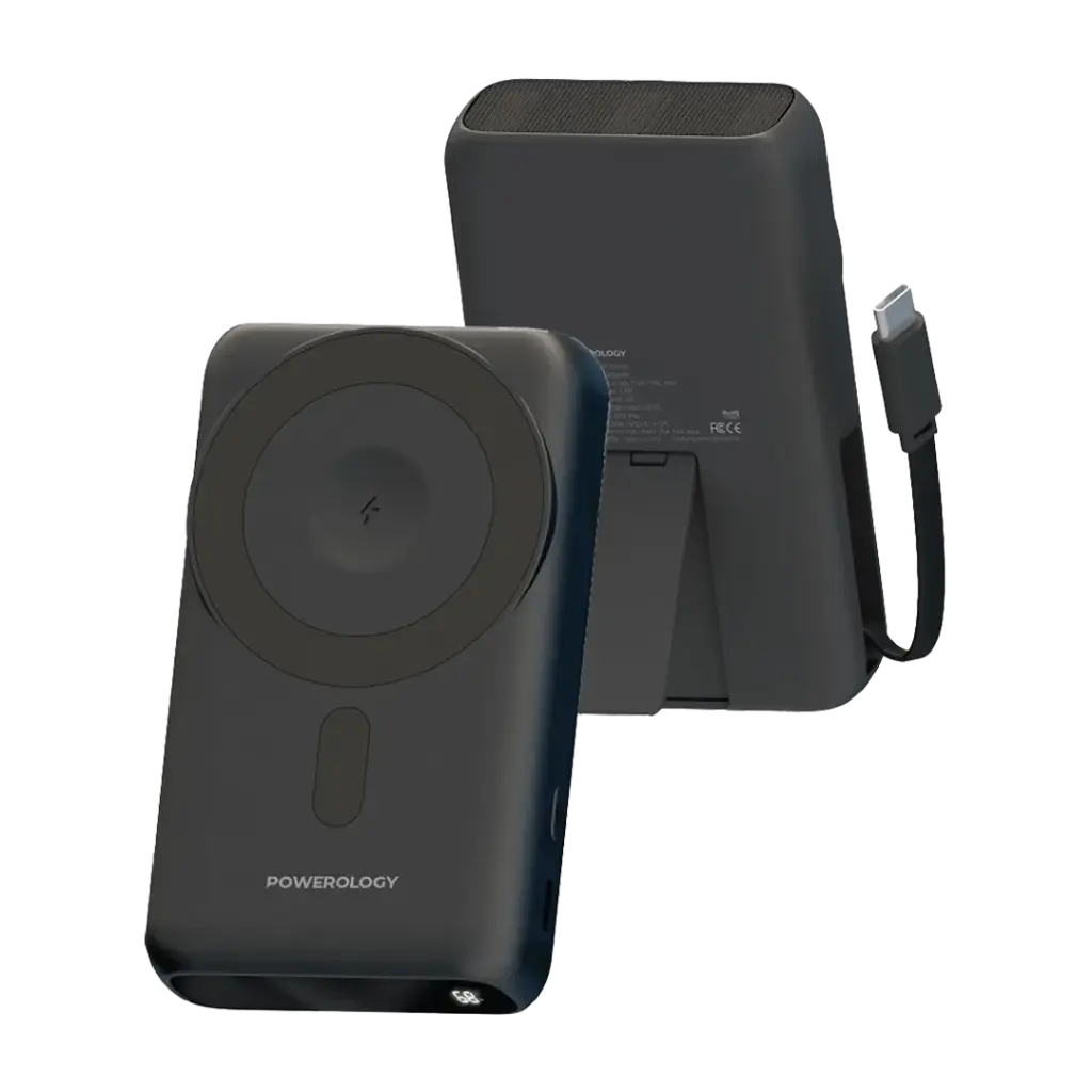Powerology Richmond MagSafe Power Bank 10,000mAh 35W PD – Built-In Retractable Cable