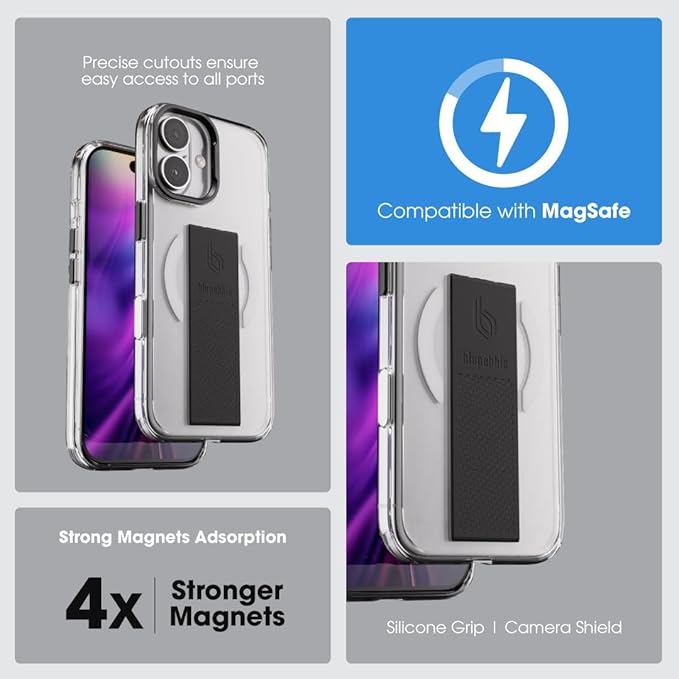 BLUPEBBLE iPhone 17 GripFlex Case MagSafe Grey