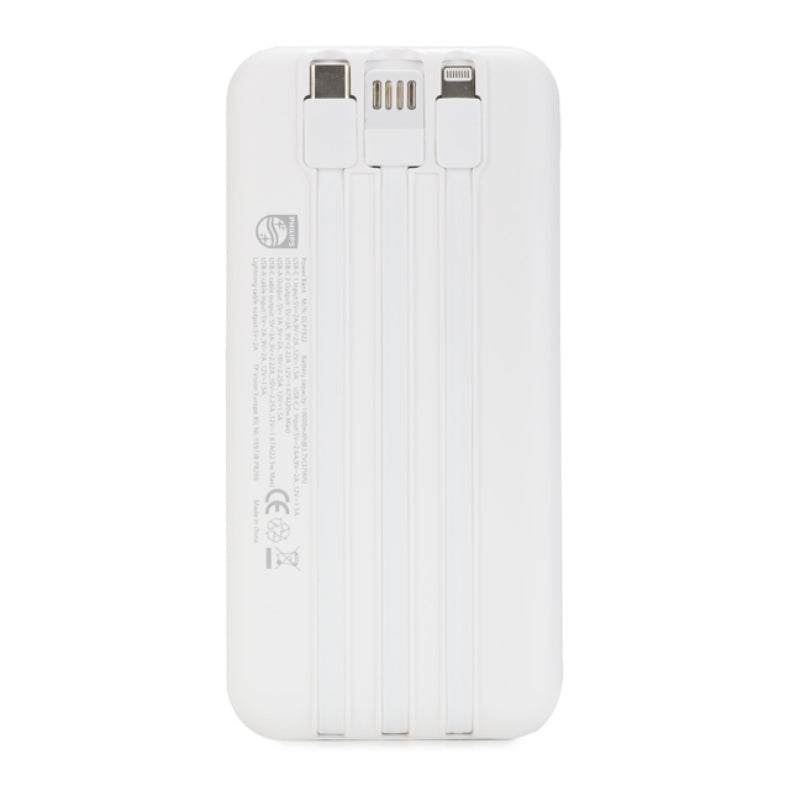 Philips 10000mAh Fast Charging Power Bank - White