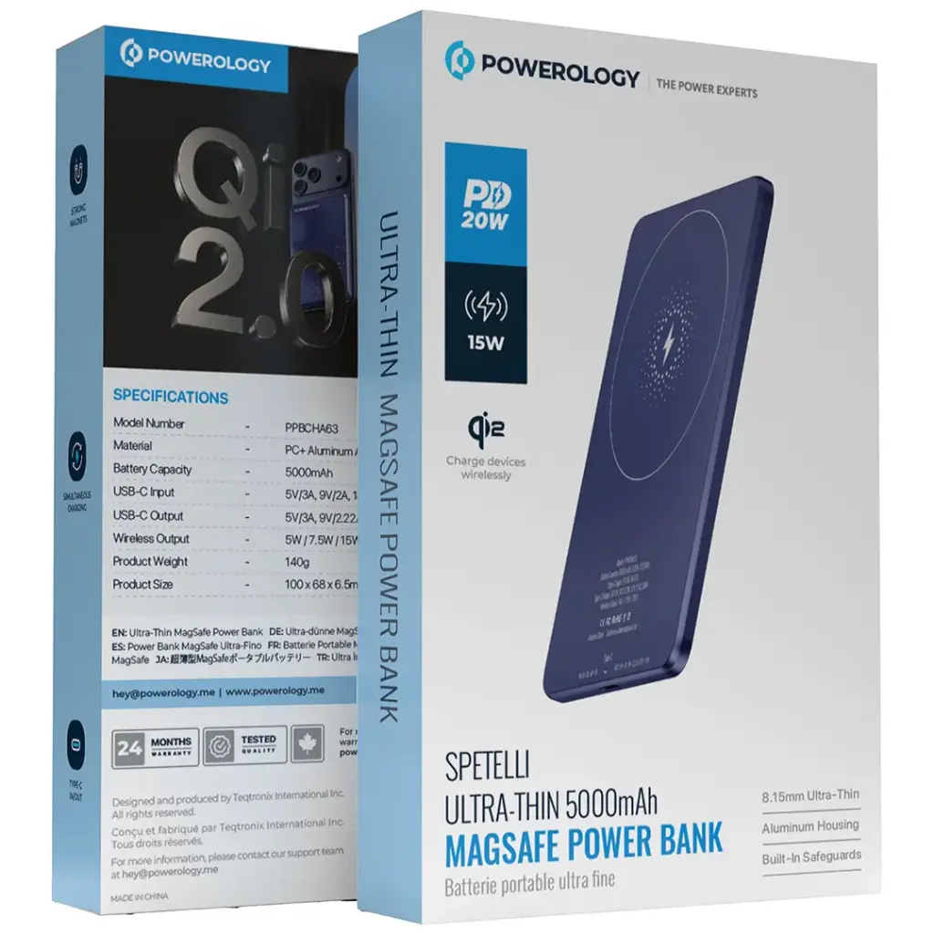 Powerology Ultra-Thin 5000mAh MagSafe Power Bank