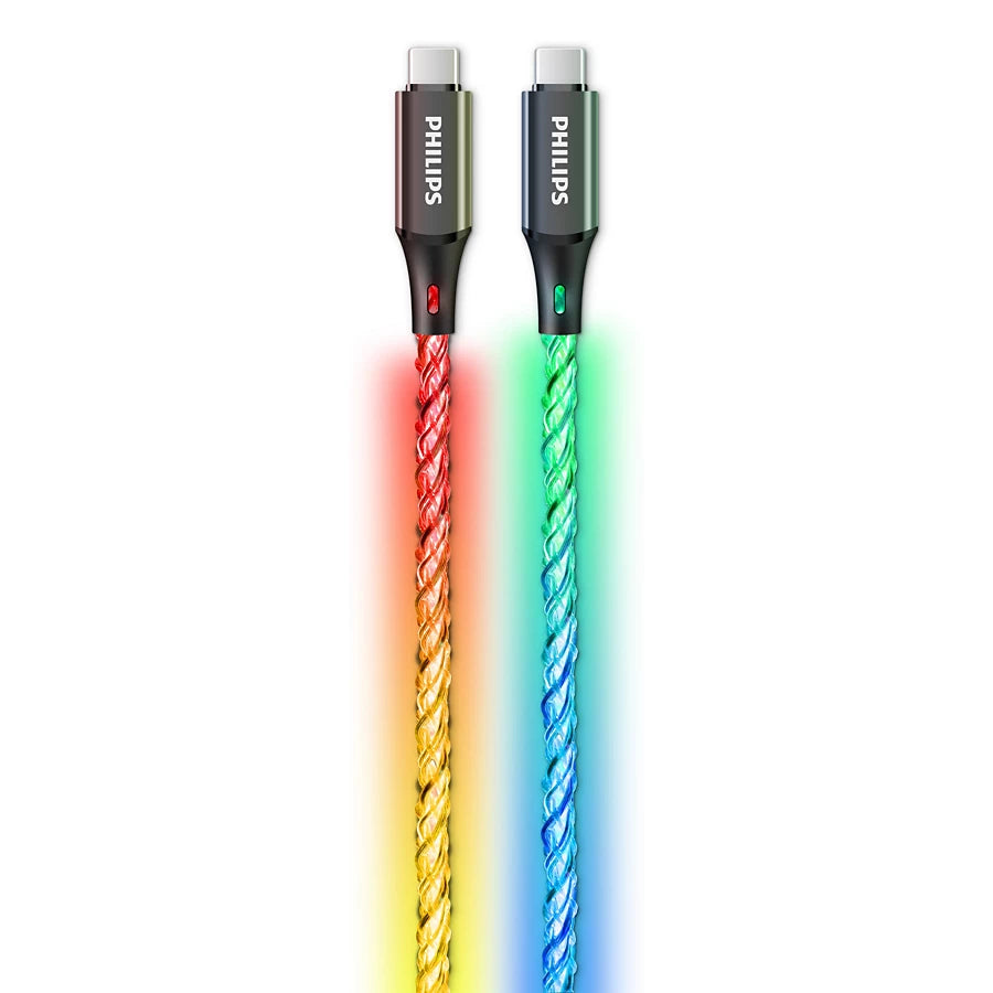 Philips USB-C to USB-C RGB Fast Charging Cable – 60W (1m)
