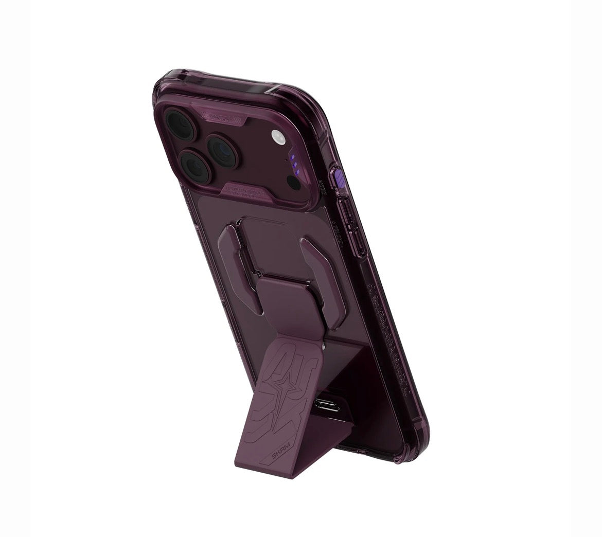 SKINARMA Helio CE MagSafe Case with Grip Stand for iPhone 18 Pro – Burgundy