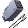 UGreen Nexode Pro 3 Port Gan fast Charger 100W with Usb - to Usb - c Cable 1.5M