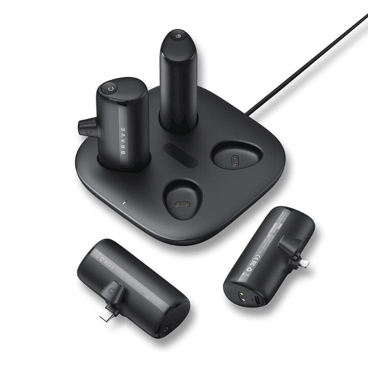 Brave 4 in 1 5000 mAh Lightning and USB-C Connector Power Bank 20W PD with Charging Docking Station Portable Charger