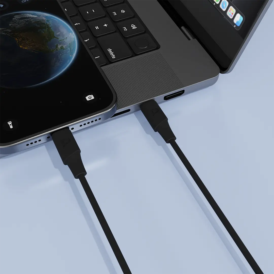 Powerology MFi Lightning to USB-C Cable 2m - Black