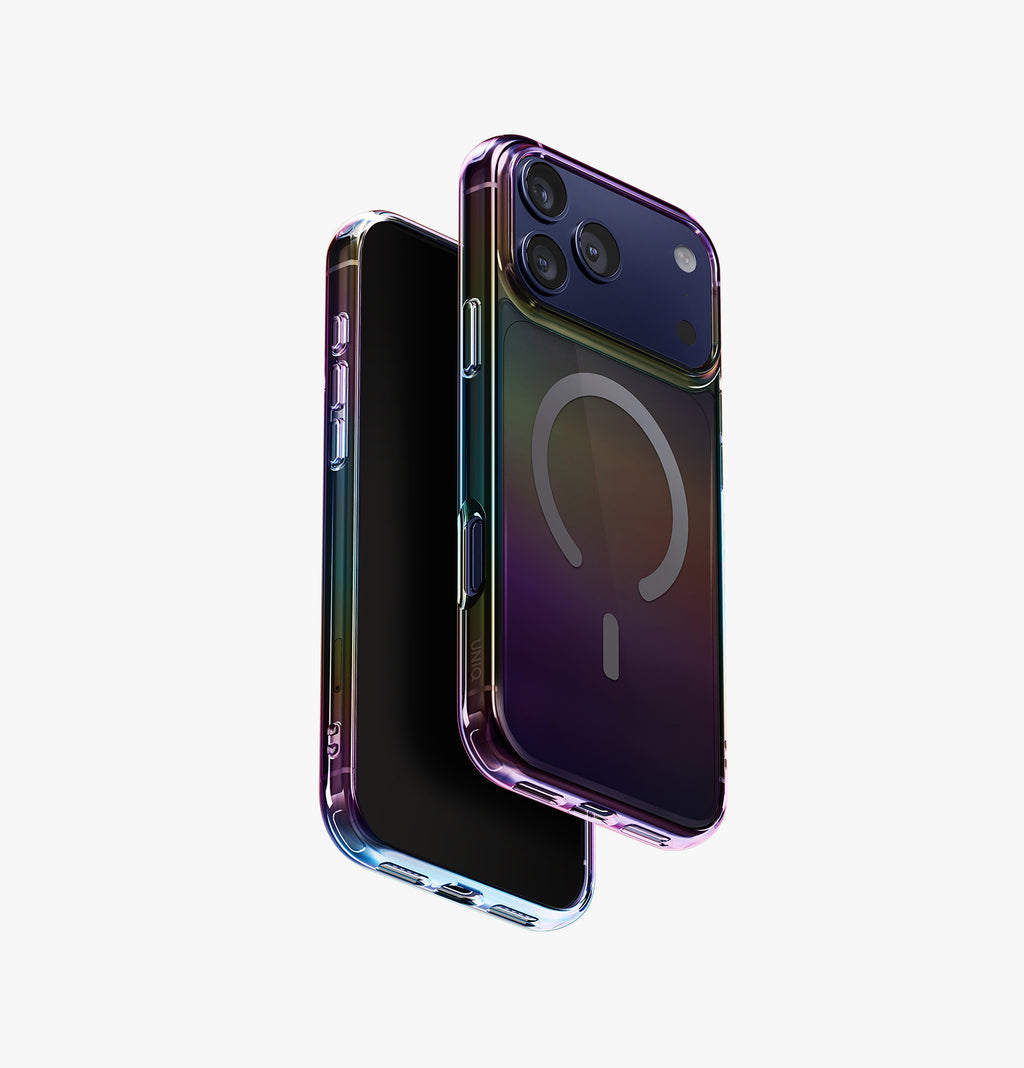 UNIQ Iridescia iPhone 17 Pro Max Case – Holographic Clear Design