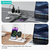 USAMS 15W 4 in 1 Qi Wireless Charging Holder With Table Lamp For Phone With Qi Wireless Charging Function For iPhone AirPods