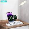 USAMS 15W 4 in 1 Qi Wireless Charging Holder With Table Lamp For Phone With Qi Wireless Charging Function For iPhone AirPods