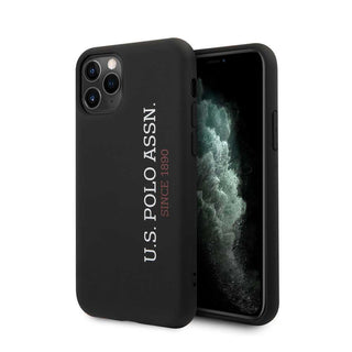 U.S.Polo Assn.Silicone Effect Case Vertical Logo for iPhone (2019) - Black