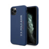 U.S.Polo Assn.Silicone Effect Case Vertical Logo for iPhone (2019) - Blue