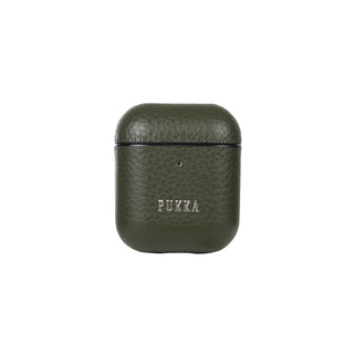 PUKKA Airpods 1 & 2 Genuine Leather Case (GREEN)